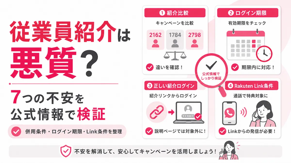 楽天モバイル従業員紹介は悪質?怪しいと言われる理由を公式情報で検証