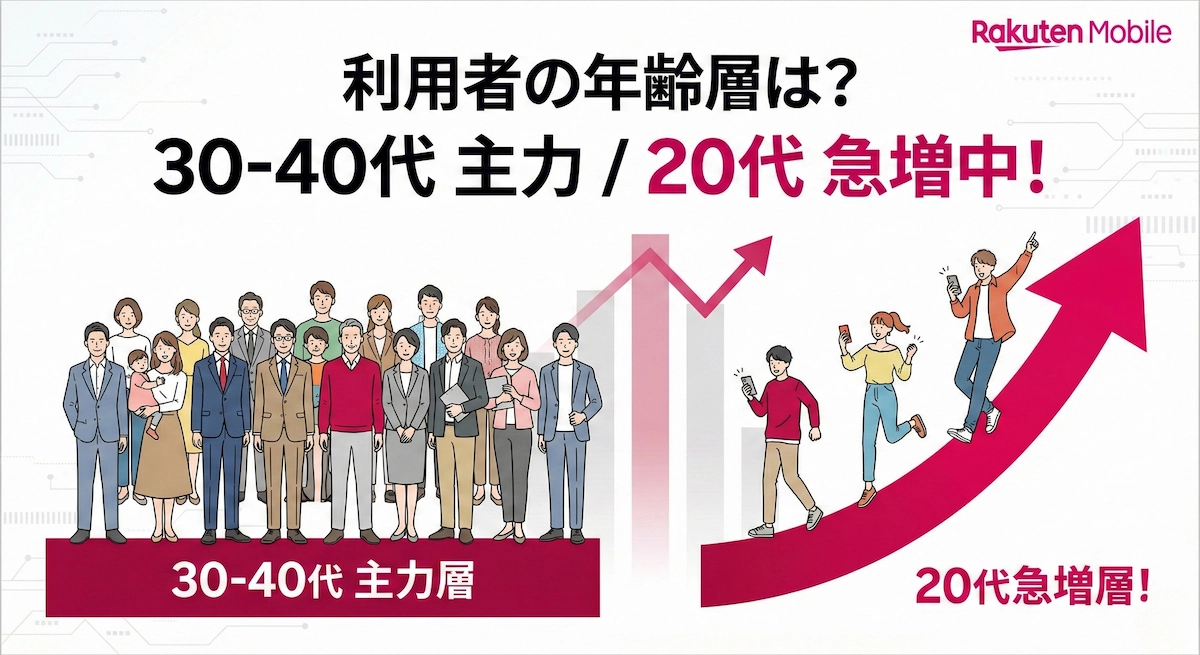 楽天モバイル利用者の年齢層は？30-40代が主力も20代が急増の理由