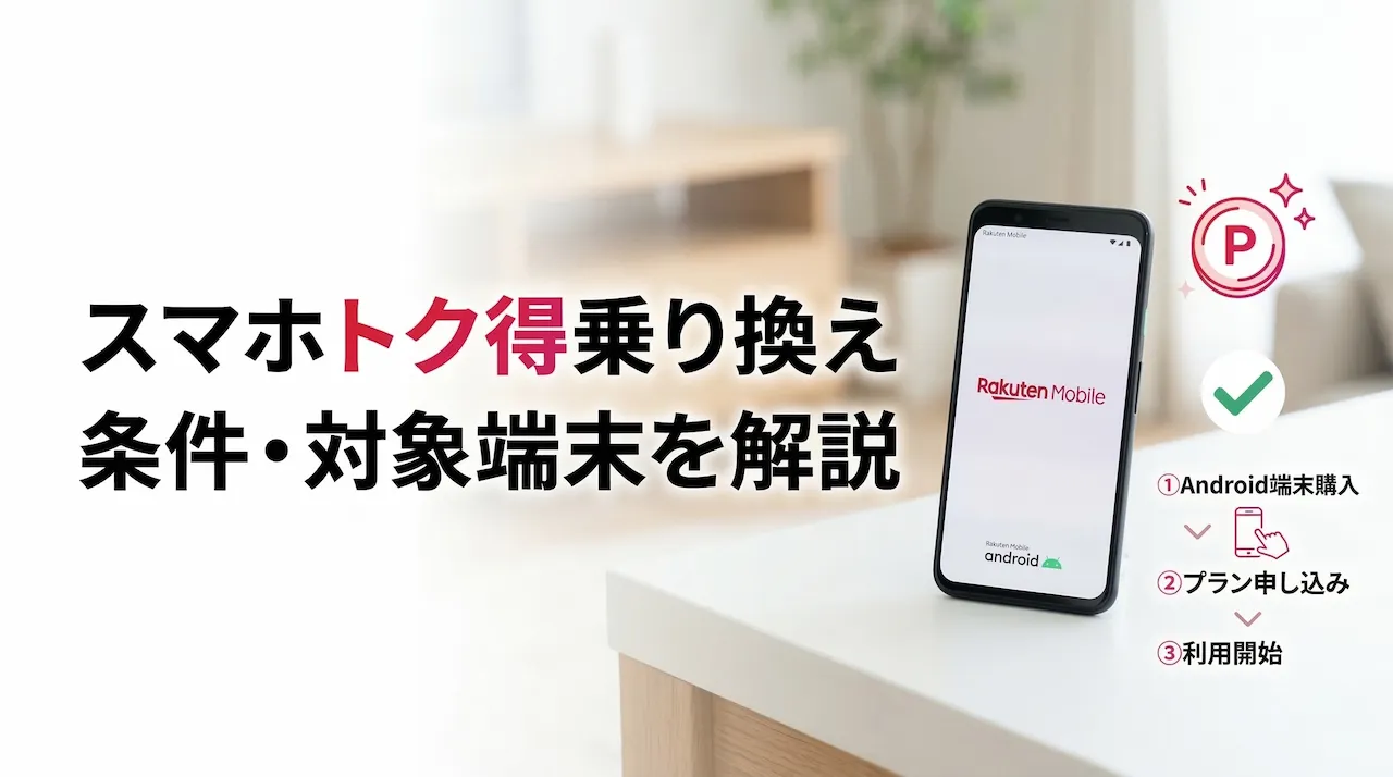 楽天モバイルのスマホトク得乗り換えとは？条件・対象端末・注意点を解説