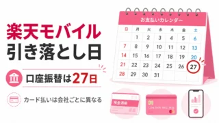 楽天モバイルの引き落とし日はいつ？口座振替・クレカ・デビット別に解説