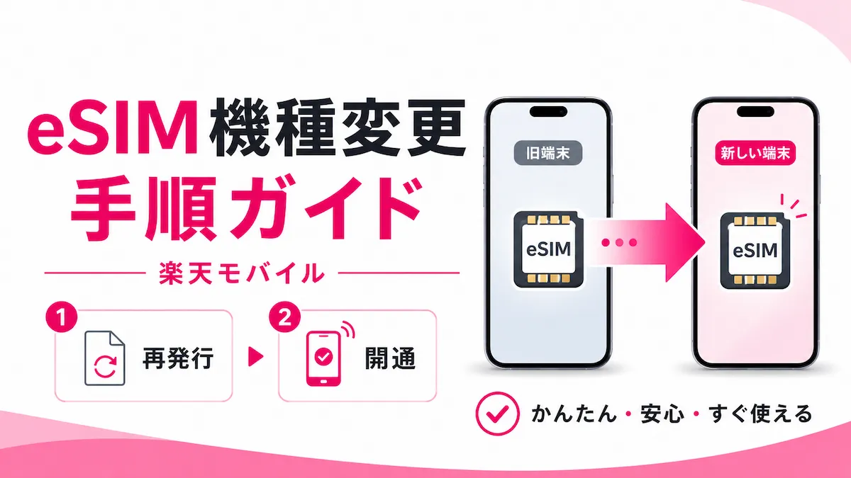 楽天モバイルのeSIM機種変更｜手順・手数料・iPhone/Androidの違い