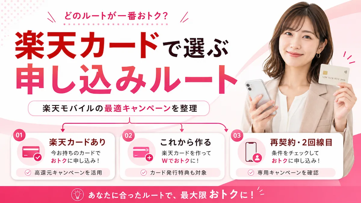 楽天モバイルと楽天カードは同時申し込みがお得?状況別の最適ルートを解説