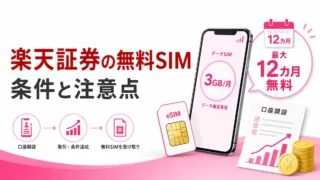 楽天証券の口座開設でデータSIMが最大12か月無料？条件と注意点を整理