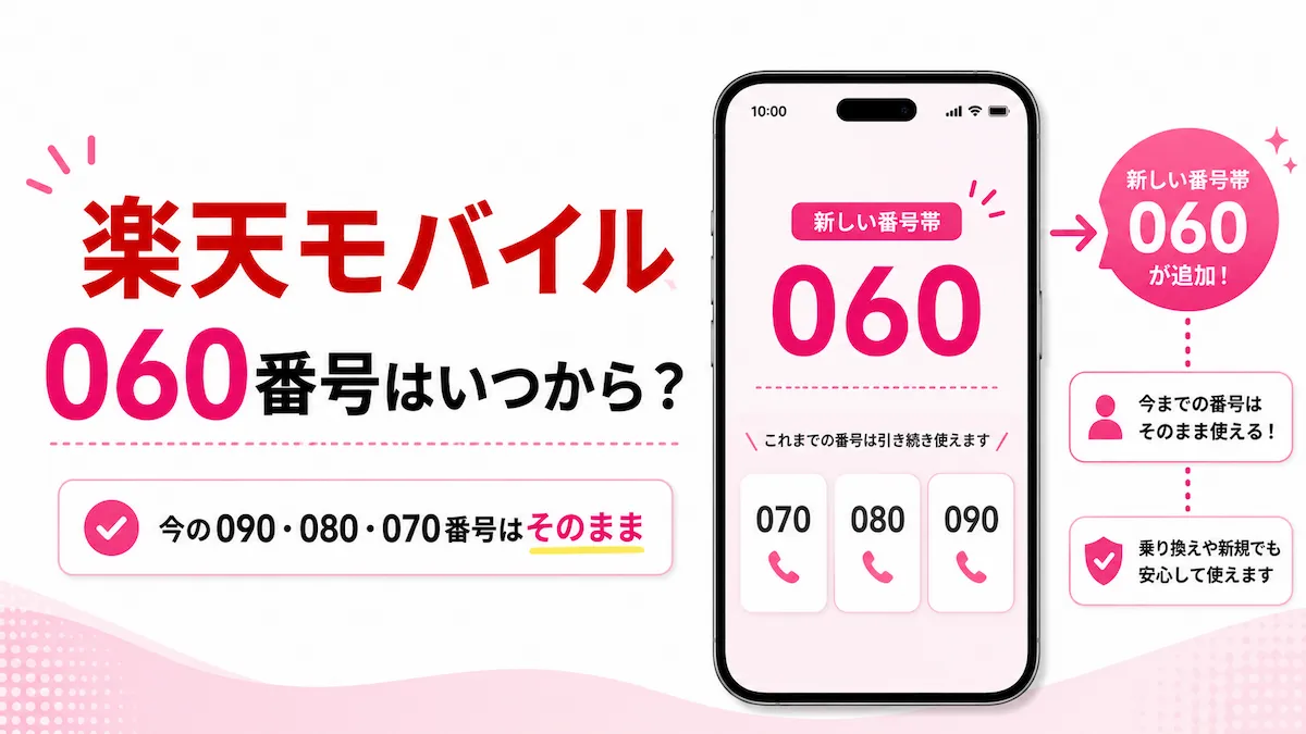 楽天モバイルで060番号は使える?いつから始まるか解説