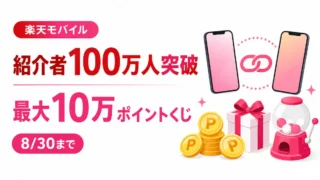 楽天モバイル紹介者100万人キャンペーン｜10万ポイントくじの条件