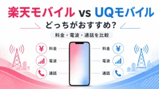 楽天モバイルとUQモバイルはどっち？料金・電波・通話を比較