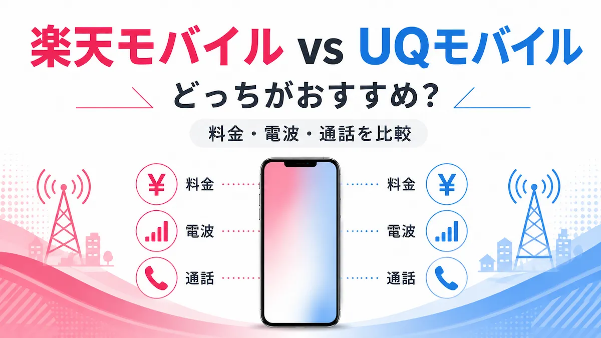 楽天モバイルとUQモバイルはどっち?料金・電波・通話を比較