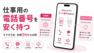 仕事用の電話番号をスマホ1台で安く持つ方法｜楽天モバイル・povo・050を比較