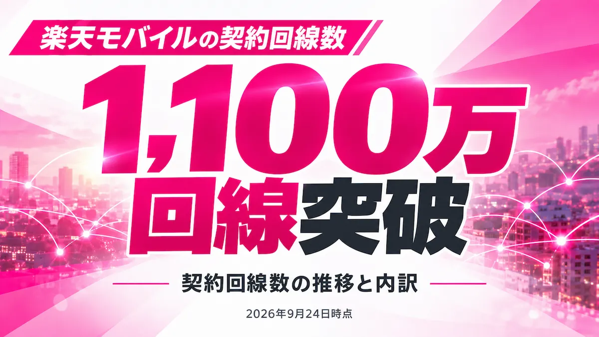 楽天モバイルの契約者数は1,100万回線|MNO1,018万と推移を解説
