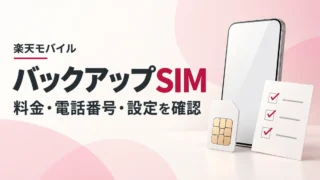 楽天モバイルのバックアップSIMとは？無料の範囲・電話番号・設定前の注意点