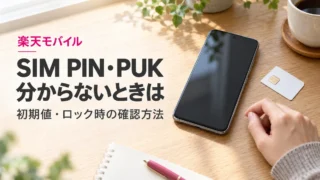 楽天モバイルのSIM PIN・PUKコードが分からないときは？初期値とロック時の確認方法