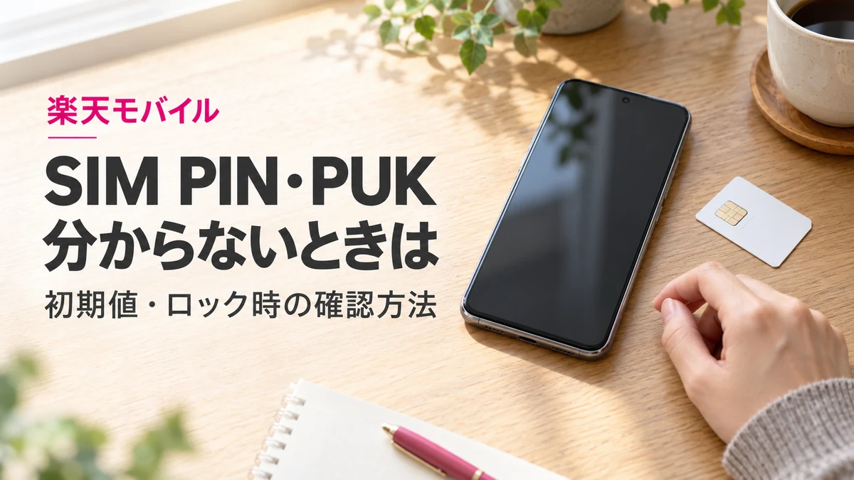 楽天モバイルのSIM PIN・PUKコードが分からないときは？初期値とロック時の確認方法